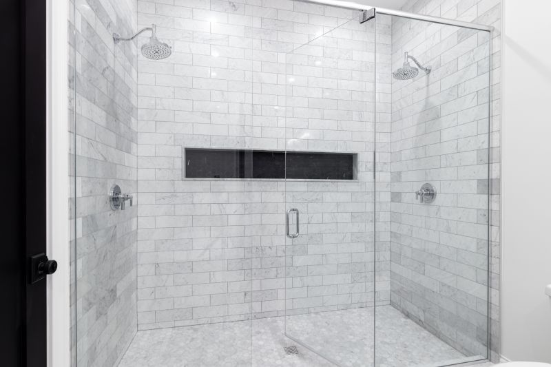 Glass Shower with Accent Tile Wall